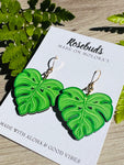 Monstera Wood Earrings