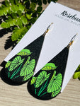 Large Kalo Black Wood Earrings